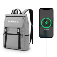 Plecak miejski Bortego szary na laptopa podróżny męski damski wodoodporny