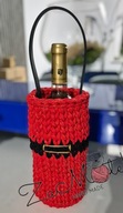 Torebka na wino hand made prezent mikołajkowy na gwiazdkę osłonka na wazon