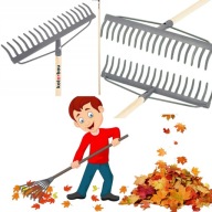 GRABIE METALOWE OGRODOWE GRABKI 18-ZĘBNE WZMOCNIONE DREWNIANY TRZON 154 CM