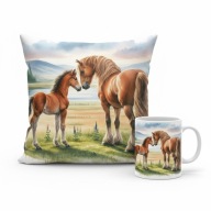 Poduszka i kubek konie