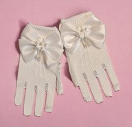 RĘKAWICZKI KOMUNIJNE DO KOMUNII PIĘCIOPALCZASTE BIAŁE AŻUROWE