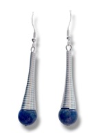 LL04 Kolczyki kamienie LAPIS LAZULI Czakra Trzeciego Oka stożek