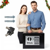 PANCERNY SEJF DOMOWY NA PIENIĄDZE DOKUMENTY NA KLUCZ + PIN SZYFR RIWALL 10L