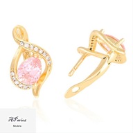 Eap19596 Kolczyki złocone angielskie łezka różowe