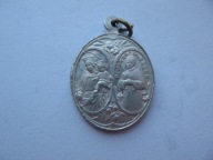 ŚWIĘTY JAN BOSKO MATKA BOŻA SERCE JEZUSA przedwojenny MEDALIK ALUMINIUM