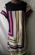 Sukienka/tunika dzianinowa(wełna, moher) w kolorowe pasy- L/XL