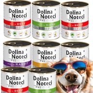 ZESTAW Dolina Noteci Premium MOKRA karma dla psów MIX SMAKÓW PUSZKI 8x 800g