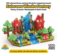 Klocki Magnetyczne 100 el. Konstrukcyjne Edukacyjne STEM 3+ eBook (GRATIS)