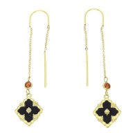 58549 Kolczyki złote stal chirurgiczna rozetki cyrkonie