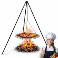 GRILL WĘGLOWY PALENISKO TRÓJNÓG RUSZT OGNISKOWY OGRODOWY WISZĄCY DUŻY