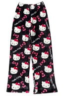 SPODNIE DAMSKIE PIŻAMOWE DRESOWE HELLO KITTY CZARNO-RÓŻOWE CIEPŁE XS/S