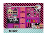 Mega Zestaw z pieczątkami L.O.L. LOL duże stemple, flamastry, naklejki