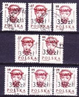 3105 - WYDANIE PRZEDRUKOWE - ODMIANY PAPIERU I BARW - KASOWANE