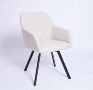 Krzesło tkanina beżowa DAVIS Barrel 04 obrotowe 360