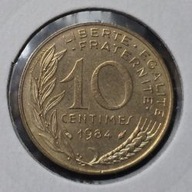 *FRANCJA [0113]*10 centymów CENTIMES 1984 Piąta Republika, Marianna Rośliny