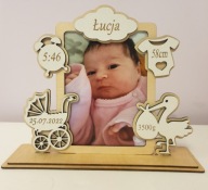 Ramka, metryczka, spersonalizowana pamiątka narodzin, sklejka 3d