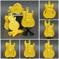 Zestaw ozdób choinkowych – 5 gitar elektrycznych | muzyczne | ZŁOTE
