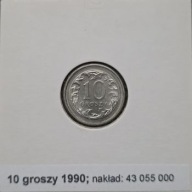 *P[0704] POLSKA 10 groszy 1990 III Rzeczpospolita Orzeł (heraldyka) *Holder