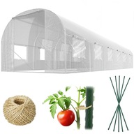 BIAŁY TUNEL FOLIOWY OGRODOWY SZKLARNIA 3x6m FOLIAK 18m2 GRUBE RURY 25x0,7mm