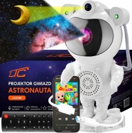 PROJEKTOR GWIAZD ASTRONAUTA LAMPKA NOCNA GŁOŚNIK BLUETOOTH LED PILOT TIMER