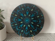 Mandala ręcznie malowana z intencją 30cm Mandala Głębia Ciszy