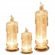 3 x ŚWIECZKA ELEKTRYCZNA WKŁAD ZNICZY ŚWIECE LED NA BATERIE ZESTAW OZDOBA