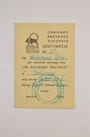 LEGITYMACJA LIGA OCHRONY PRZYRODY SZTUM 1973 r. BARDZO NISKI NUMER
