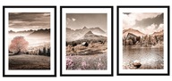 Zestaw foto obrazów plakaty w ramie A3 rustykalna chata Tatry góry