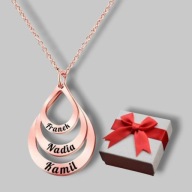 Naszyjnik trzy krople - grawer gratis - napis - prezent