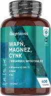 Wapń Magnez Cynk + D3 K2 WeightWorld 400 tab Kompleks Minerałów