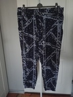 spodnie materiałowe chinos gina benotti 50 granatowe białe niebieskie kwiat