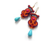 KOLCZYKI SUTASZ KOLOROWE indyjskie 100% hand made