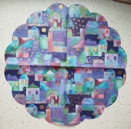 Serwetki papierowe okrągłe motyw świateczny POZŁACANE DOMKI 12 szt dla WOŚP