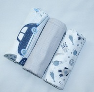 Pieluszki dla dzieci Tetrowe 70x80cm KOLOROWA 100% BAWEŁNA zestaw 3 szt