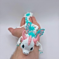 Ruchoma Figurka Smoka Śnieżnego 3D Magiczny Fidget Druk 3D Gadżet Prezent