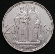 Słowacja 20 koron 1941 - Cyryl i Metody - srebro