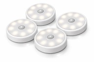 4x Lampka LED z czujnikiem ruchu Bez wiercenia | Nocna do szafy/schodów