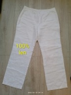 Spodnie białe lniane len 44