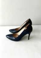 BALDACCINI DAMSKIE BUTY NA OBCASIE SZPILKI CZÓŁENKA SKÓRZANE LAKIEROWANE 39