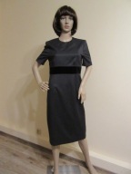 VIYELLA szara sukienka ołówkowa 100% wełna XS