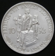 Słowacja 10 koron 1944 - książę Pribina - srebro