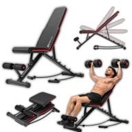 ŁAWKA TRENINGOWA PROSTA REGULOWANA SKŁADANA 150 KG Z EKSPANDERAMI MOCNA