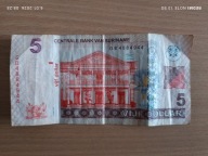 Banknoty Surinam 5 dolarów