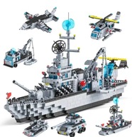 Zestaw Klocków 6w1 – Okręt Wojenny + Pojazdy Militarne | 1560 elementów