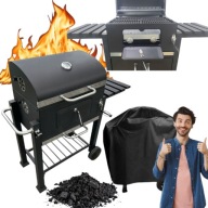 GRILL WĘGLOWY DeKRAFT ANGULAR ŻELIWNY RUSZT KORBA TERMOMETR + POKROWIEC