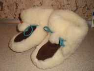 Kapcie dziecięce ciepłe, góralskie,kożuszek-2 pary