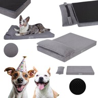 LEGOWISKO DLA PSA DUZE POSLANIE LEZANKA LOZKO KOJEC SZARE SZTRUKS+ PODUSZKA