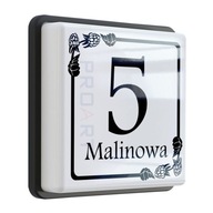 LED PODŚWIETLANY numer domu tabliczka z MALINAMI