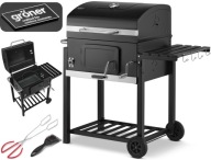 GRILL WĘGLOWY ogrodowy GRÖNER termometr DUŻY ŻELIWNY RUSZT 56x42cm +GRATISY