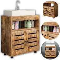 SZAFKA ŁAZIENKOWA STOJĄCA POD UMYWALKĘ ZLEW Z PÓŁKAMI REGAŁ Z DRZWIAMI 60CM